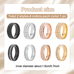 8Pcs 8 Styles Rhinestone Finger Rings Set&nbsp;RJEW-AN0001-19