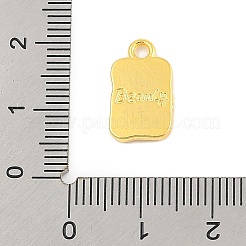 イオンプレーティング（IP）304ステンレスペンダント  蝶のチャームが付いた長方形  ゴールドカラー  15x9x2mm  穴：1.8mm&nbsp;STAS-D112-01G