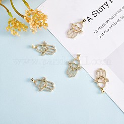 5Pcs Rack Plating Brass Micro Pave Cubic Zirconia Pendants&nbsp;ZIRC-SZ0003-76