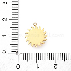 304 Stainless Steel Pave Natural Shell Sun Ray Charms&nbsp;STAS-I331-31G