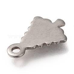 変色しないクリスマス 201 ステンレススチールチャーム  クリスマスツリー  ステンレス鋼色  14x9x0.7mm  穴：1.4mm&nbsp;X-STAS-P266-14P
