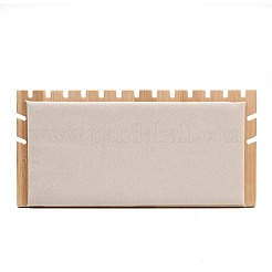竹ネックレス陳列台  L字型ロングチェーンディスプレイスタンド  長方形  リネン  24x7~9x12.1cm&nbsp;NDIS-E022-02