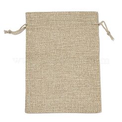Christmas Printed Burlap Packing Pouches Drawstring Bags&nbsp;LS-ABAG-Q053-02B-07