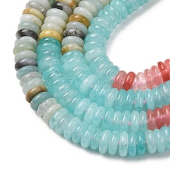 Cherry Quartz Glass & Natural Flower Amazonite & Dyed White Jade Beads Strands&nbsp;G-H333-02E