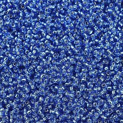MIYUKIラウンドロカイユビーズ  日本製シードビーズ  （rr19)シルバーライニングサファイア  11/0  2x1.3mm  穴：0.8mm  約1100PCS /ボトル  10 G /ボトル&nbsp;SEED-JP0008-RR0019