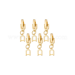 真鍮製時計バンド留め具6個  18KGP本金メッキ  19.6x5.2x4mm  穴：0.9mm&nbsp;DIY-BC0013-44B-G
