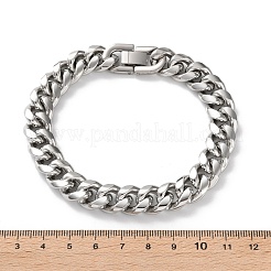 男性用 304 ステンレススチール キューバンリンクチェーンブレスレット  ステンレス鋼色  9-1/8インチ（23cm）&nbsp;BJEW-Z081-01P-04