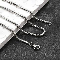 変色しない304ステンレススチールベネチアンチェーンネックレス  カニカン付き  ステンレス鋼色  19.7インチ（50cm）  2.5mm&nbsp;NJEW-F227-09P-06