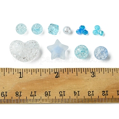 10 スタイルの透明なクラックルアクリルビーズ  ラウンド  ミックスカラー  4~16x4~21x4~10.5mm  穴：1~2mm&nbsp;MACR-FS0001-81