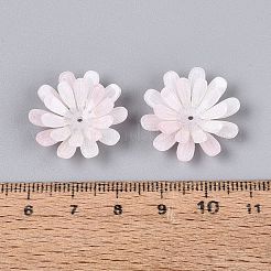 熱収縮アクリルビーズキャップ  マルチ花弁花  ミスティローズ  22.5~23x21.5~22.5x5~6.5mm  穴：1~1.4mm&nbsp;OACR-N164-01B