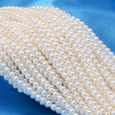 Round Shell Pearl Bead Strands&nbsp;BSHE-L011-3mm-A013-1