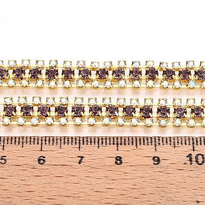 Iron Rhinestone Cup Chains&nbsp;CH-T006-04G-05-1