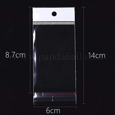 セロハンのOPP袋  長方形  透明  14x6cm  一方的な厚さ：0.045mm  インナー対策：8.7x6のCM&nbsp;X-OPC-S020-01A-1