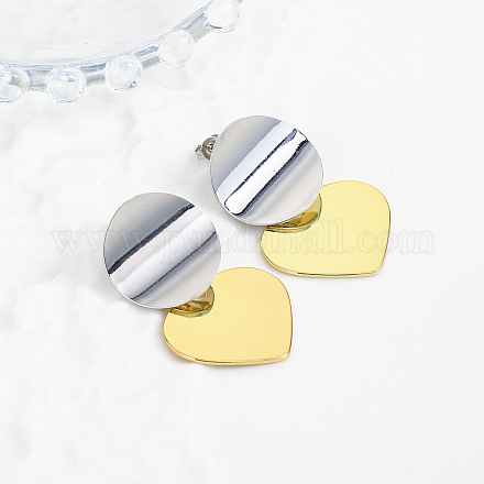 Brass Dangle Stud Earrings EJEW-S262-04GP-1