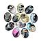 Flat Back Glass Kitten Cabochons, for DIY Projects, Cat Pattern, Oval, Mixed Color, 25x18x5.5mm