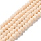 Glass Beads Strands, Faceted, Frosted, Rondelle, PeachPuff, 6x4.5mm, Hole: 1mm, about 80~85pcs/strand, 38~40cm