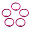 Spray Painted Iron Split Key Rings, Ring, Camellia, 30x4mm
