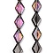 Electroplate UV Plating Glass Beads Strands, Iridescent, Rhombus, Black, 15x10x5mm, Hole: 1mm, about 43pcs/strand, 25.39''(64.5cm)