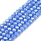 Electroplate Glass Beads Strands, Opaque Solid Color, AB Color Plated, Faceted, Rondelle, Cornflower Blue, 4x3mm, Hole: 0.8~1mm, about 105~110pcs/strand, 38~39cm