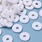 Handmade Polymer Clay Beads, Disc/Flat Round, Heishi Beads, White, 8x0.5~1mm, Hole: 2mm, about 13000pcs/1000g