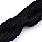 Polyester Thread, Satin Rattail Cord, Black, 2mm, about 10m/bundle