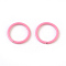 Spray Painted Iron Open Jump Rings, Round, Hot Pink, 18 Gauge, 10x1mm, Inner Diameter: 8mm