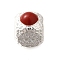 925 Sterling Silver Enamel Beads, Silver Color Pated, Cube, Red, 5.5x4.5x4.5mm, Hole: 1.6mm