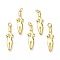 Brass Pendants, with Jump Rings, Cadmium Free & Lead Free, Long-Lasting Plated, Body, Real 18K Gold Plated, 27x8x3mm, Jump Ring: 5x1mm, 3.5mm Inner Diameter