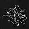 Earring Jewelry Findings Iron Silver Color Plated Earring Hooks, with Horizontal Loop, 17~19x0.8mm, Hole: 2mm, Pin: 0.6mm