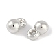 CCBプラスチックチャーム  ラウンド  プラチナ  6x3.5mm  穴：1.2mm&nbsp;FIND-U001-09P-01-2