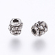 CCBプラスチックビーズ  バレル  アンティークシルバー  3.5x4.5mm  穴：2.5mm&nbsp;CCB-K003-41AS-2