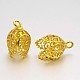 Brass Filigree Bead Cap Bails&nbsp;KK-H0005-02G-1