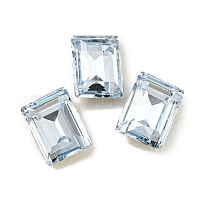 ガラスラインストーンカボション  フラットバック＆バックメッキ  多面カット  長方形  ライトサファイア  8x6x3mm&nbsp;RGLA-L029-15C-211