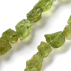 未加工の天然ペリドットビーズ連売り  ナゲット  6.5~9x5~6x3~5mm  穴：0.8mm  約26~30個/連  7.48''~8.46''（19~21.5センチメートル）