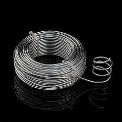 Round Anodized Aluminum Wire, Bendable Metal Craft Wire, for DIY Jewelry Craft Making, Silver, 9 Gauge, 3.0mm, 25m/500g(82 Feet/500g)