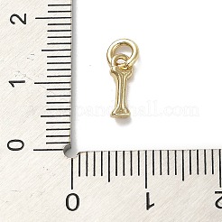 金色の真鍮のチャーム  ジャンプリング付き  骨  9.5x3x1.5mm&nbsp;KK-H493-01G-06