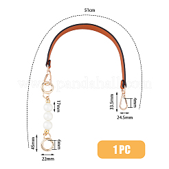 Imitation Leather Bag Straps & Plastic Imitation Pearl Beaded Extender&nbsp;FIND-WH0126-373C