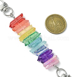 Dyed Colorful Natural Quartz Crystal Chakra Prism Link Bag Extender Chains&nbsp;FIND-JF00145