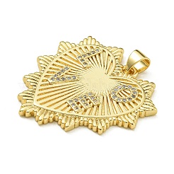 Rack Plating Brass Micro Pave Clear Cubic Zirconia Pendants&nbsp;X-KK-Z067-05G