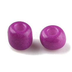 ベーキングペイント不透明ガラスシードビーズ  ラウンド  パープル  3~3.5x2~3mm  穴：1mm  約10000個/袋&nbsp;DGLA-XCP0001-09