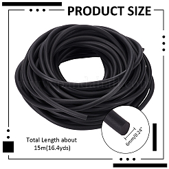 ニトリルゴムコード1巻  合成ゴム丸紐  ブラック  6mm  約16.40ヤード（15m）/ロール&nbsp;OCOR-NB0001-91