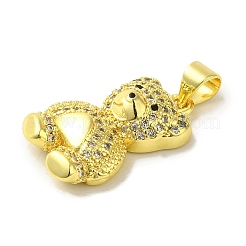 Brass Micro Pave Cubic Zirconia Pendants&nbsp;KK-Z042-30G-05