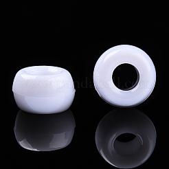 不透明なプラスチックビーズ  バレル  ホワイト  9x6mm  穴：3.8mm  約1950個/500g&nbsp;KY-T025-01-F18