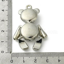 合金のチベット風チャーム  クマ  ステンレス鋼色  44x28x10.5mm  穴：2.5mm&nbsp;FIND-R146-01A