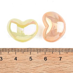 UVメッキ不透明アクリルビーズ  虹色の  ハート  ミックスカラー  15.5x21x10.5mm  穴：2.5mm&nbsp;MACR-K361-41