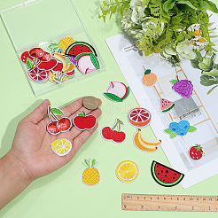 30Pcs 15 Styles Fruits Computerized Embroidery Cloth Iron on/Sew on Patches&nbsp;PATC-PH0001-67