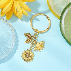 Sunflower & Bee Alloy Keychains&nbsp;KEYC-JKC01061