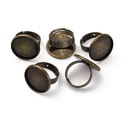 Brass Adjustable Ring Blank Base Cabochon Setting Components&nbsp;X-KK-O003-05AB-NF
