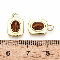 長方形合金樹脂チャーム  天然石風チャーム  ゴールドカラー  13.5x8.5x4mm  穴：2mm&nbsp;PALLOY-N177-03G