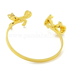 Rack Plating Bowknot Brass Cuff Bangles for Women&nbsp;BJEW-B106-25A-G